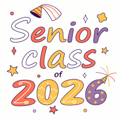 Senior class of 2026 graduation design element