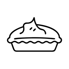 Pumpkin Pie Outline Icon Vector Illustration