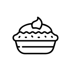 Red Velvet Outline Icon Vector Illustration