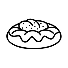 Raspberry Danish Outline Icon Vector Illustration