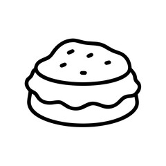 Scone Supreme Outline Icon Vector Illustration