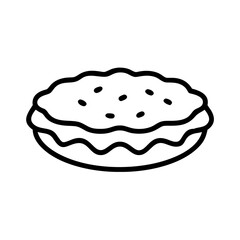 Apricot Galette Outline Icon Vector Illustration