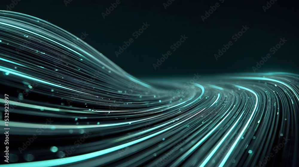 Aufkleber dark neon streaks on background creating an animated wave effect