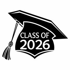 Class of 2026 graduation cap design illustration