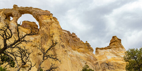 Grosvenor Arch Eroded Into The Entrada SAndstone Cliffs, Grand Staircase-Escalante National Monument, Utah, USA