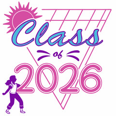 Fototapeta premium Class of 2026 graduation design element retro style