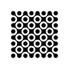 Black pattern of dots metabol on white background. Abstract geometric figures of connected molecules. Modern vector design.	