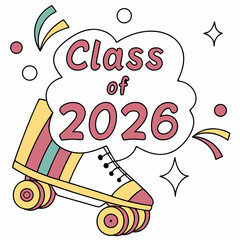 Class of 2026 roller skate graduation design