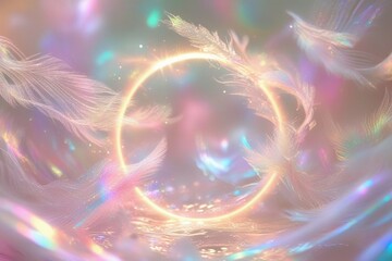 Obraz premium Abstract blurred colorful background with bright center and soft focus effect 