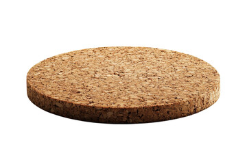 The natural elegance of a round cork coaster evoking warm rustic charm and eco friendly appeal on...