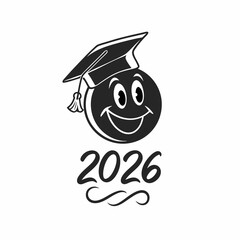 Fototapeta premium Happy graduation smiley face 2026 class