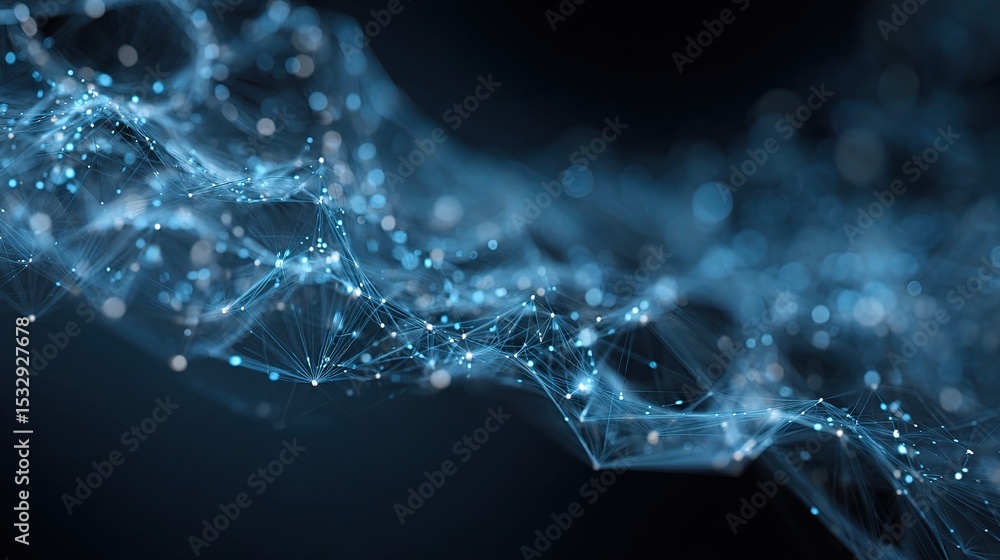 Aufkleber abstract blue interface with pulsating points and connections