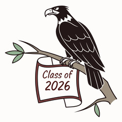 Majestic eagle perched on branch class of 2026