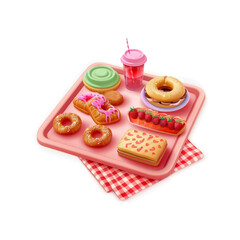 Delicious Sweet Treats on a Pink Tray - Perfect for a Picnic or Party