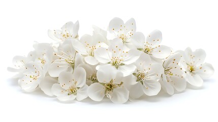 White Flowers Isolated on White Background