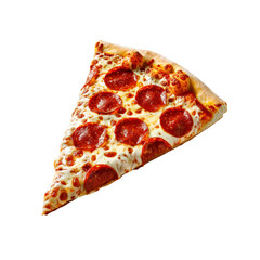 Delicious Single Slice of Pepperoni Pizza on Black Background