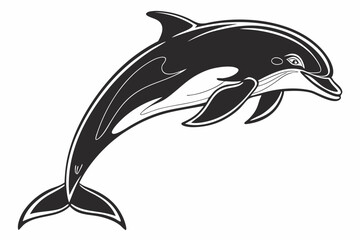 dolphin sihouette black vector
