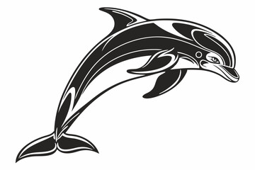 dolphin sihouette black vector
