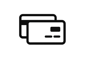 Obraz premium Credit card icon with sleek design, embossed numbers, and chip symbol, isolated on transparent background.