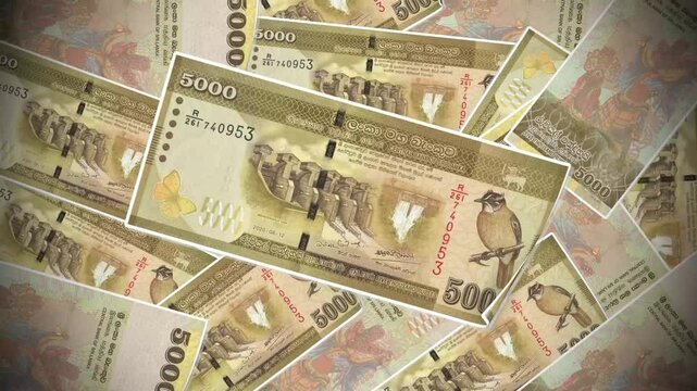 Srilankan Rupee Five Thousand Banknote Animation