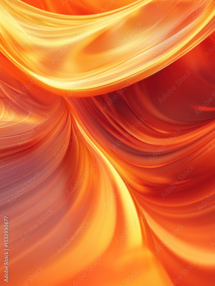 Poster vibrant orange abstract waves create a dynamic and energetic visual effect, ai