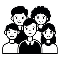 Diverse Teenager Group Vector Illustration