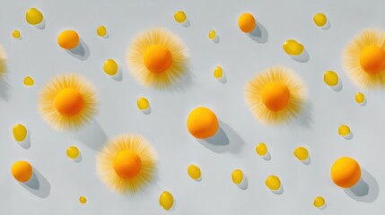 Obraz premium Minimal Flat Sunburst Pattern in Light Pastel Yellow