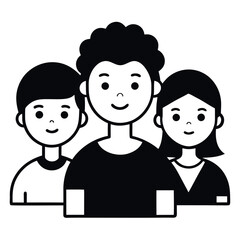 Diverse Teenager Group Vector Illustration