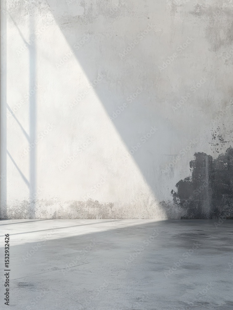 Aufkleber white empty room wall with soft light and copy space. empty white wall background. bright minimalist