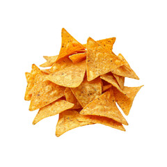 Heap of Crunchy Tortilla Chips, Spicy Seasoning, Mexican Snack Food