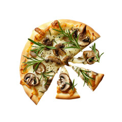 Delicious Mushroom and Rosemary Pizza Slices - Gourmet Food Photography