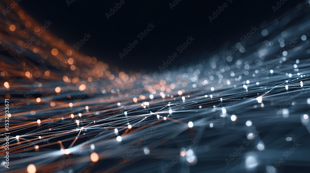 Poster abstract technology network background with floating elements