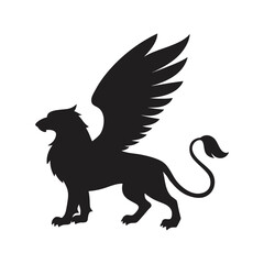 griffin eagle wings lion body vector art silhouette