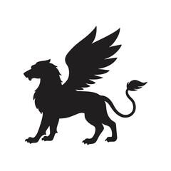 griffin eagle wings lion body vector art silhouette