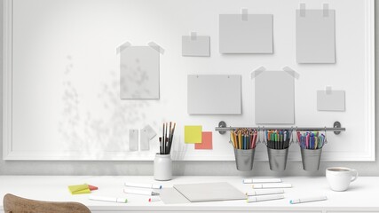 Creative Workspace with Art Supplies