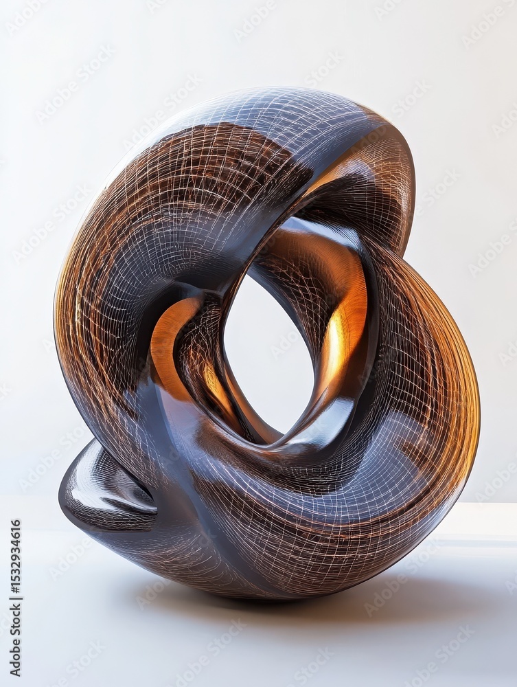 Poster the image depicts an abstract, three-dimensional structure that resembles a torus or a donut shape4