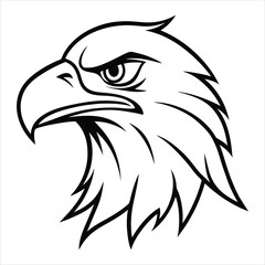 Obraz premium Eagle head vector illustration isolated on white background. Eagle head mascot.