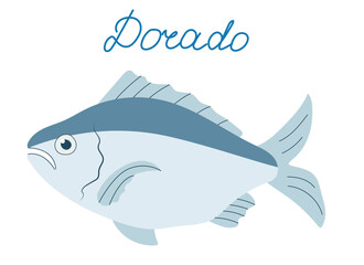 Dorado fish swimming gracefully in ocean waters under bright sunlight