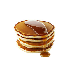 Delicious Stack of Pancakes Drizzled with Maple Syrup