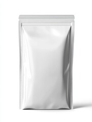 A pristine, blank stand-up pouch ready for your brand's unique design, showcasing its smooth, matte surface and clean lines against a bright white background.