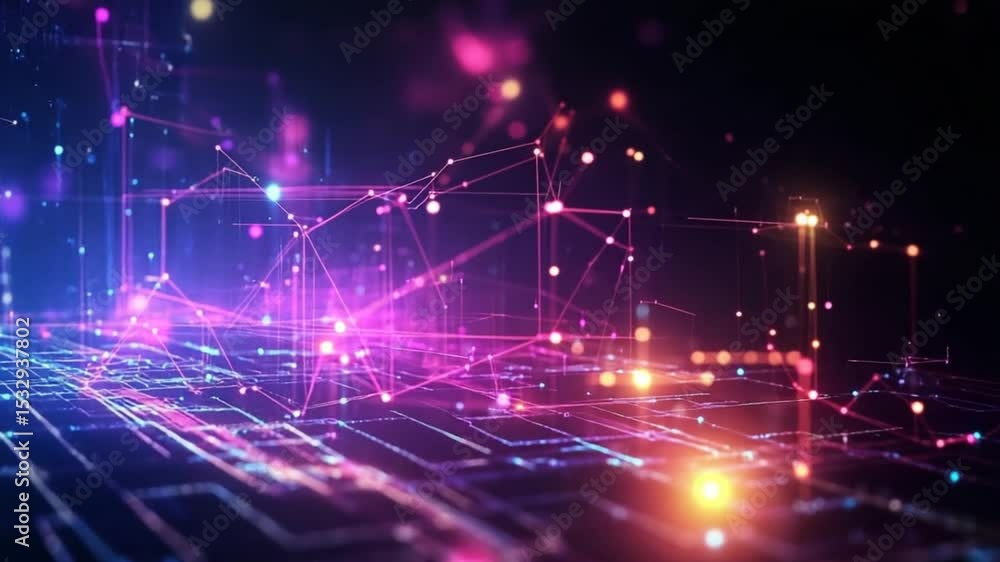 Aufkleber abstract technological background with futuristic network connections and data transfer