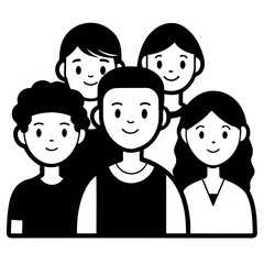 Friendly Group of Three Smiling People