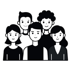 Friendly Group of Three Smiling People