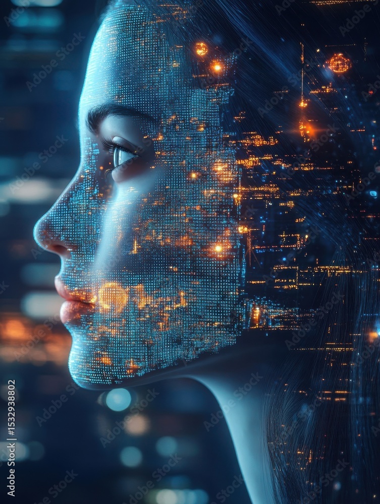 Poster digital information marketing leverages technology and digital platforms to meet customer needs crea