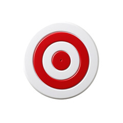 A striking red and white target icon on a white background, perfect for design and graphic projects.