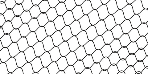 Fishnet pattern, fish net background, soccer goal mesh, vector fishing, football or tennis sport. Vector Ilustration