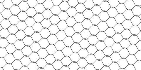 Fishnet pattern, fish net background, soccer goal mesh, vector fishing, football or tennis sport. Vector Ilustration