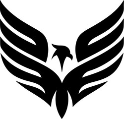 eagle icon vector, wings raised, strong and sleek style.