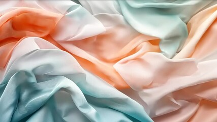 Abstract Fabric Motion with Pastel Color Palette for Textile Design Visuals - Powered by Adobe