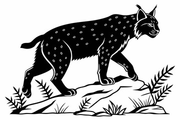 bobcat sihouette black vector